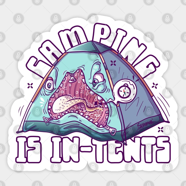 Camping is In-Tents! Sticker by SPIRIMAL